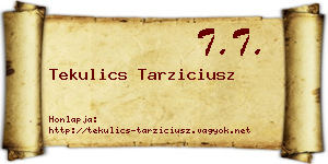 Tekulics Tarziciusz névjegykártya